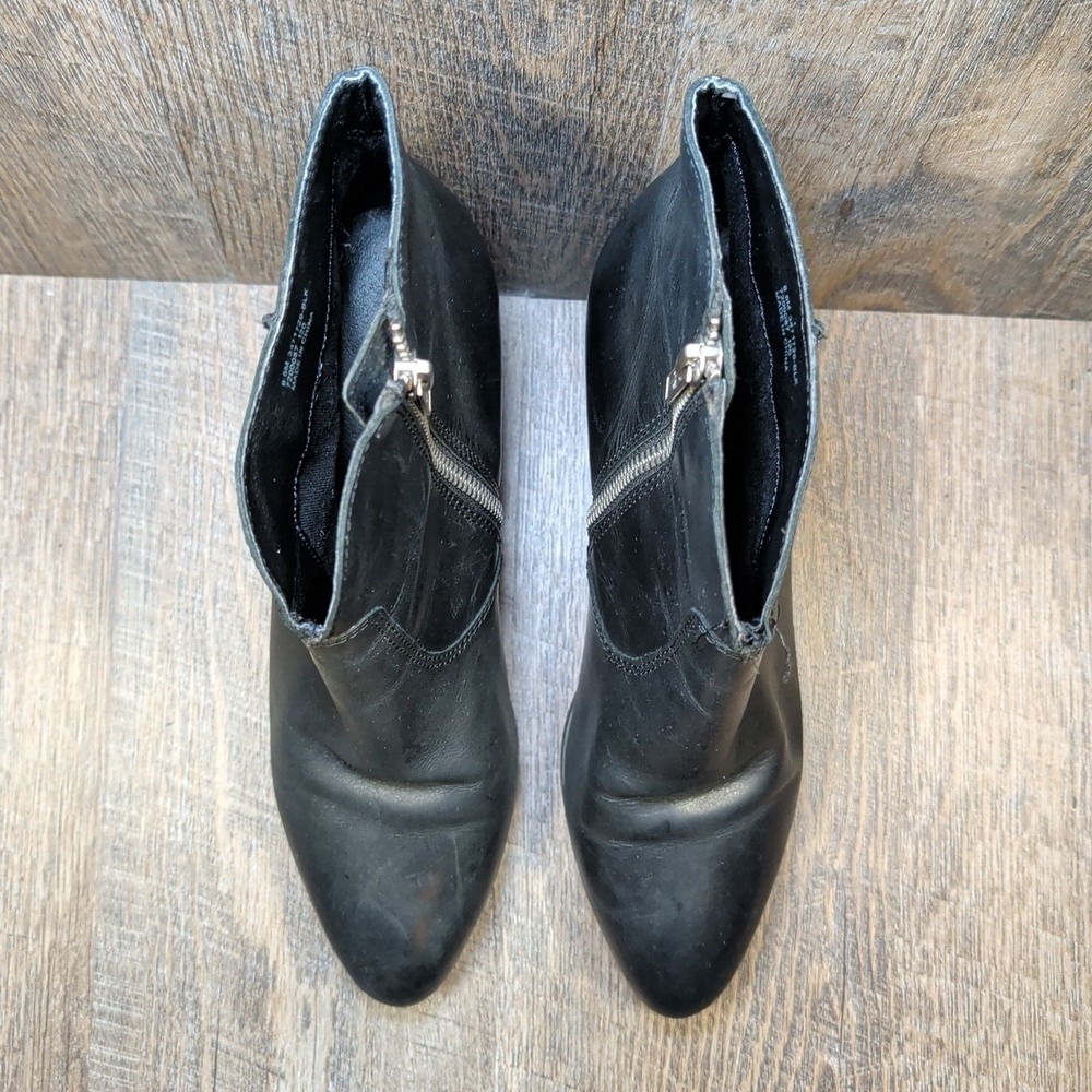 Frye Womens Jennifer Black Leather Pointed Toe Side Zip Ankle Booties Size 8.5 - Picture 5 of 13